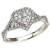 14K White Gold Diamond Clustaire Ring