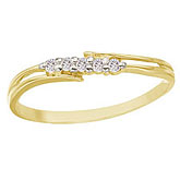 14K Yellow Gold and Diamond Bypass Promise Ring
